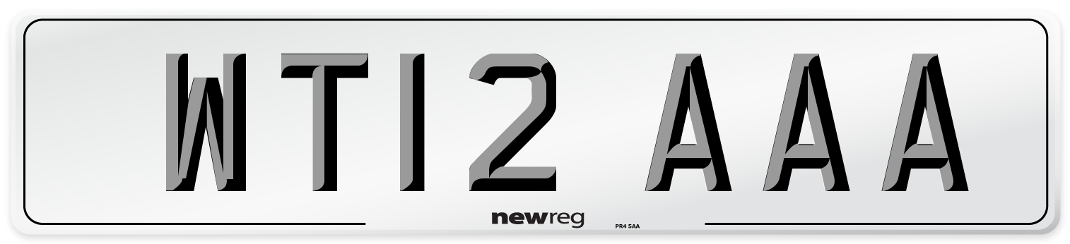 WT12 AAA Number Plate from New Reg